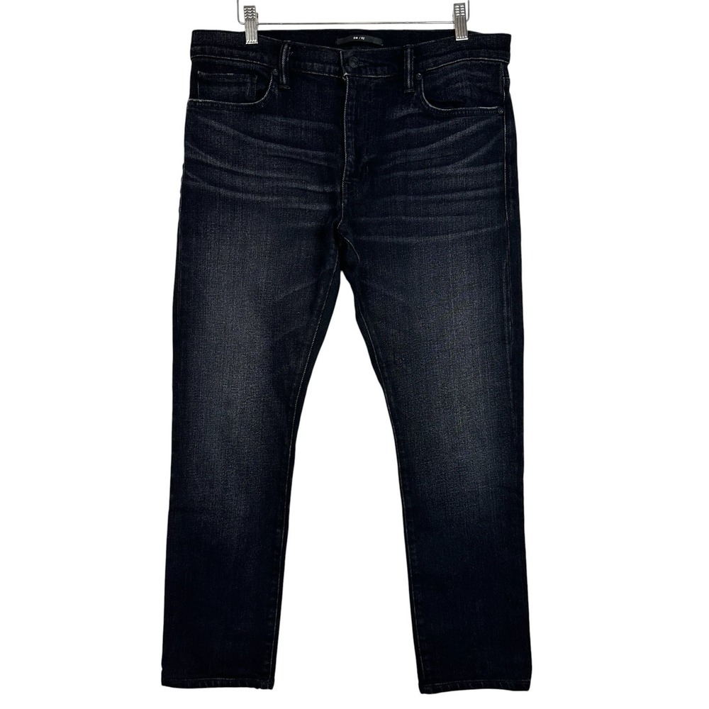 Vince D-M/02 Slim‎ Jeans Mens 34 Black Dark Wash Stretch Denim Straight Leg